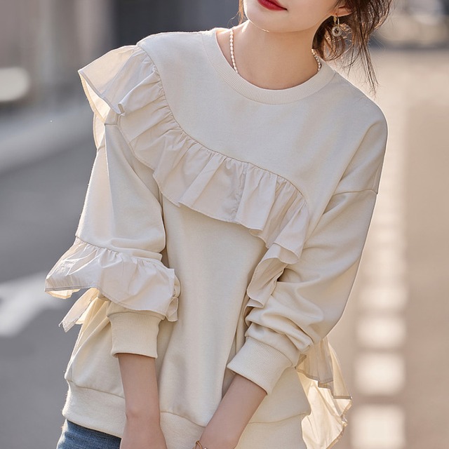 Frill sweat pullover A1003