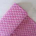 ブロックプリント生地【50cm単位】インド綿 小花柄 パープル #39478-PK3