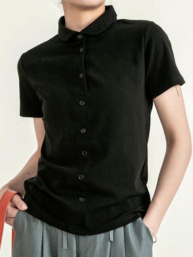 Round collar polo shirt（ラウンドカラーポロシャツ）c-379