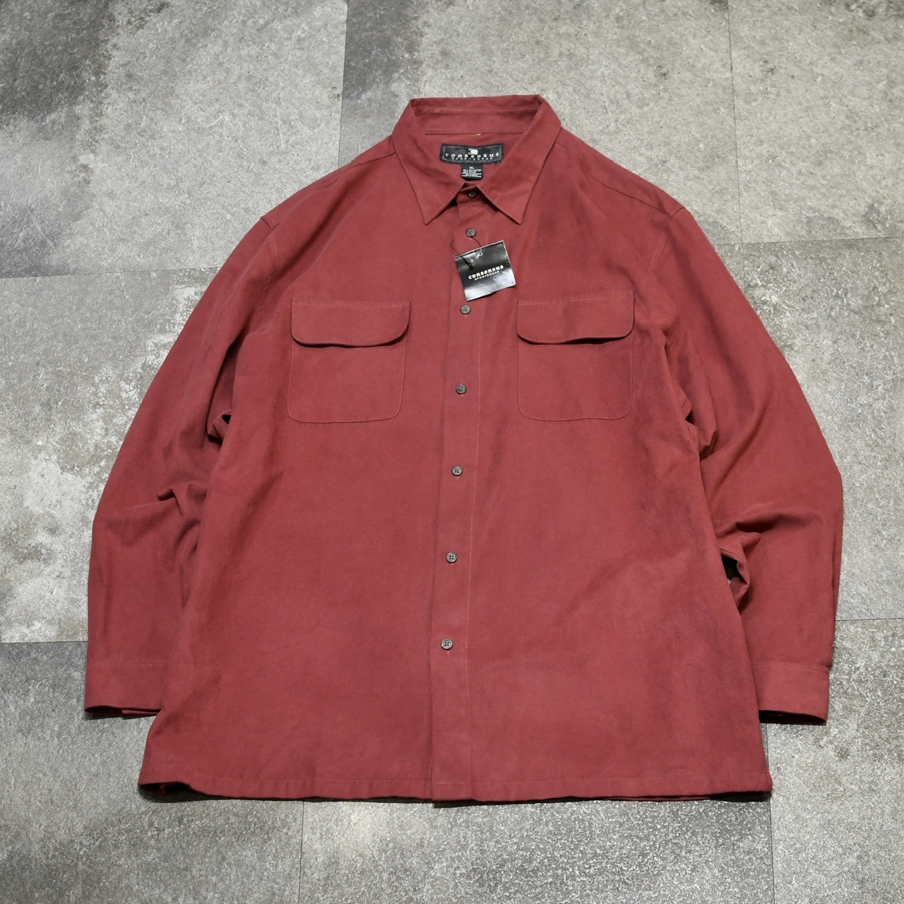 dead stock fake suede shirt red