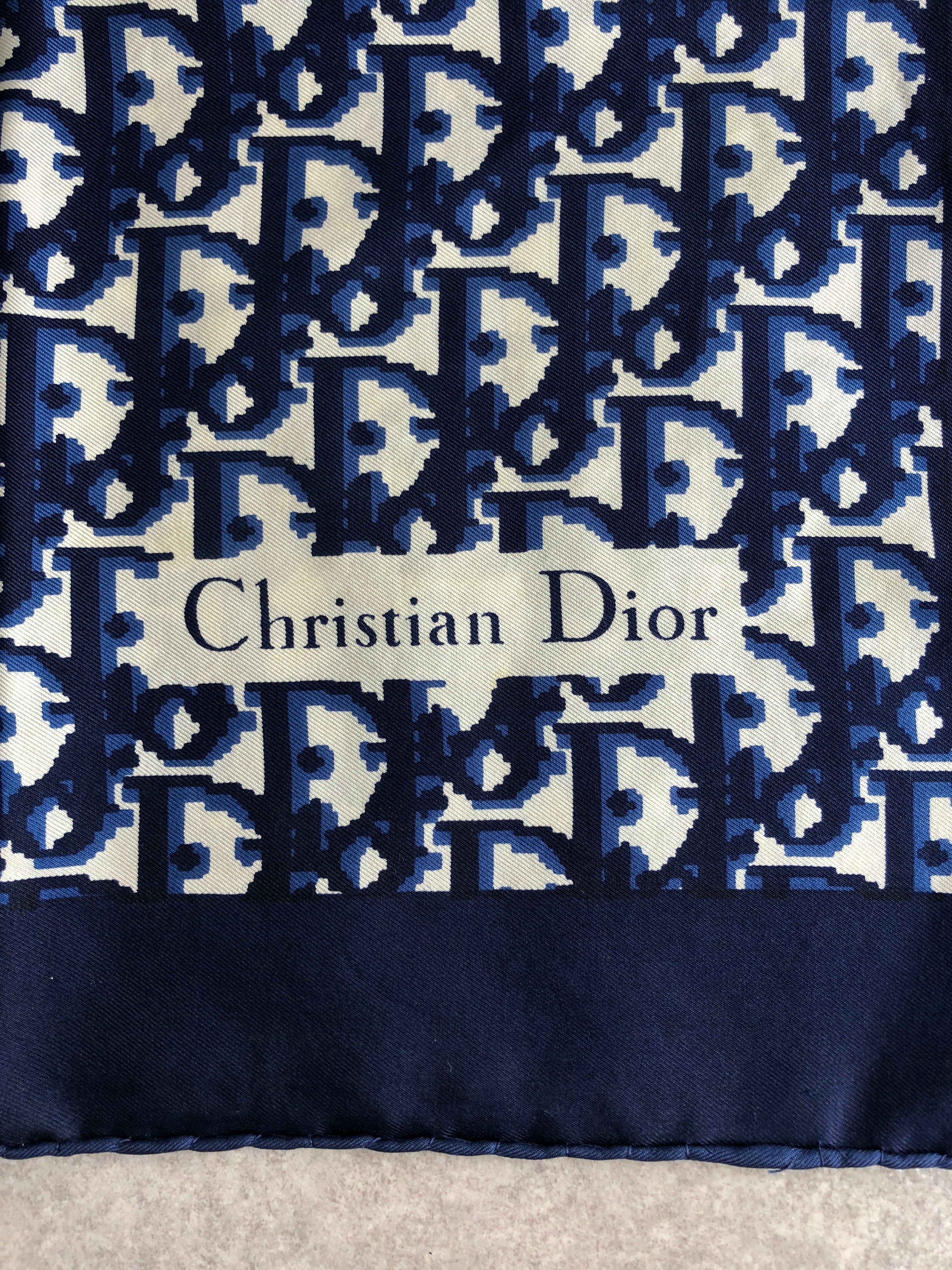 Christian Dior クリスチャン ディオール トロッター スカーフ ブルー