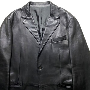 vintage GIANFRANCO FERRE black leather tailored jacket