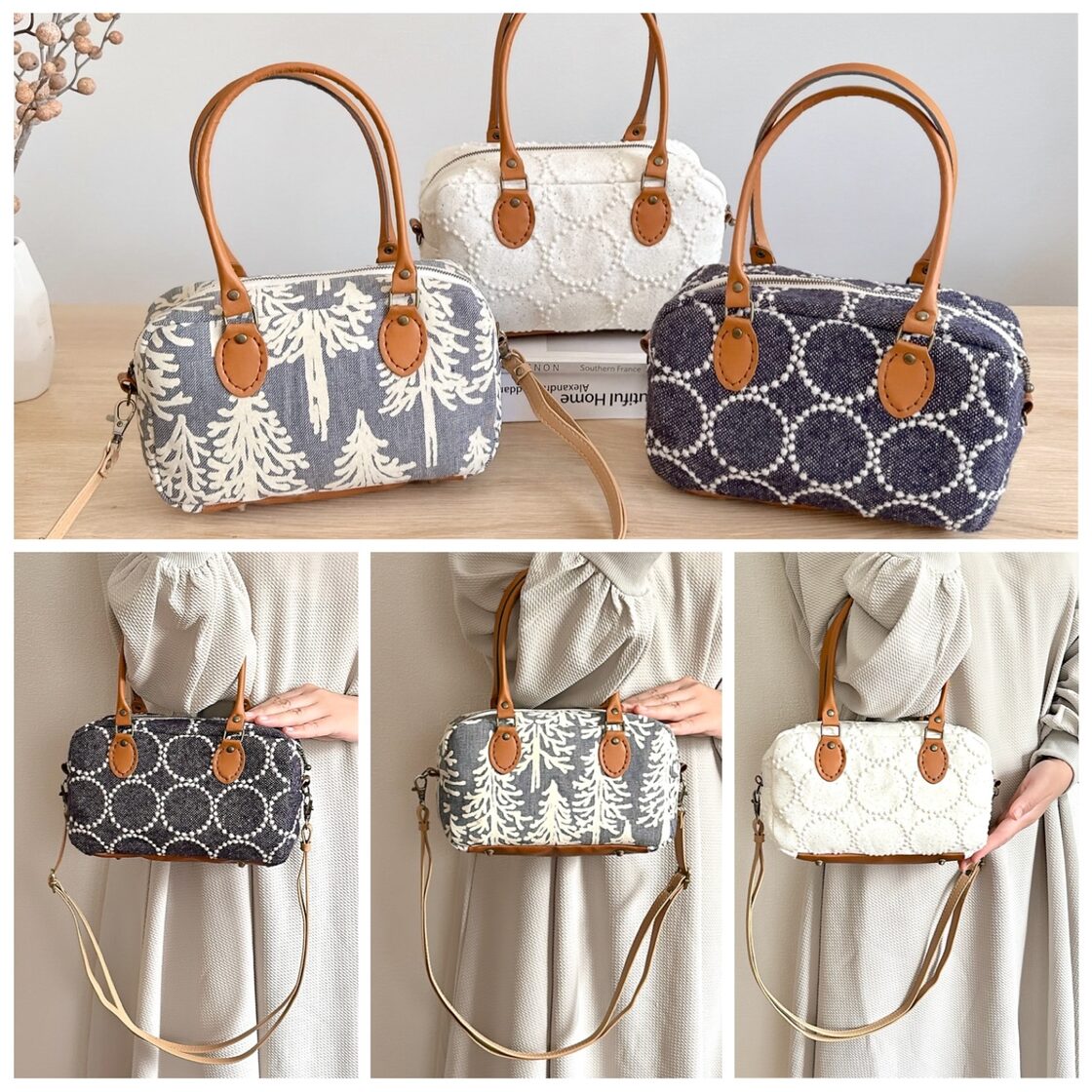 ミナペルホネン エッグバッグ ガーデンパッチワーク すべり 