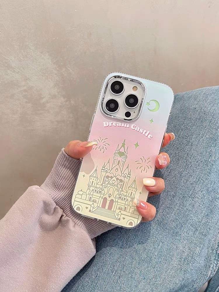 iPhoneケース iPhone15 iPhone14 お城 シンデレラ城風 オーロラ