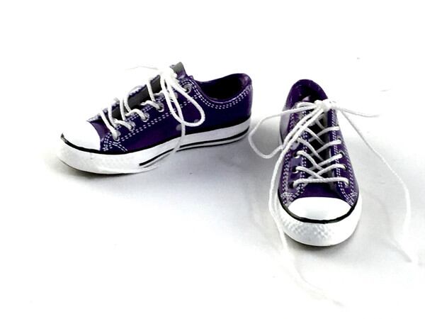ドール靴 1/6 女性用 キャンバスシューズ 紫 STK 15386 - 画像1