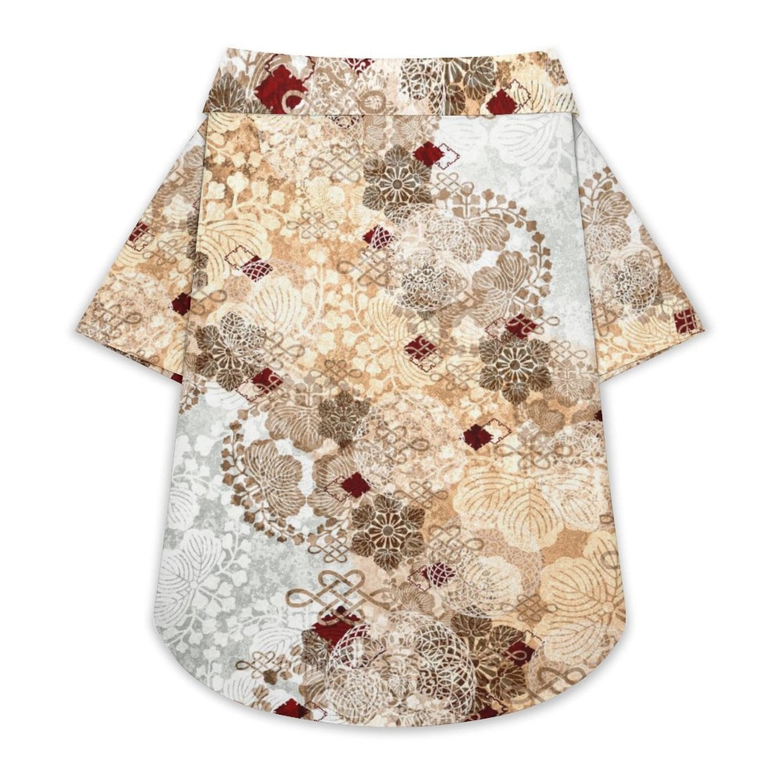 和紋様装飾　白金　犬猫用アロハシャツ