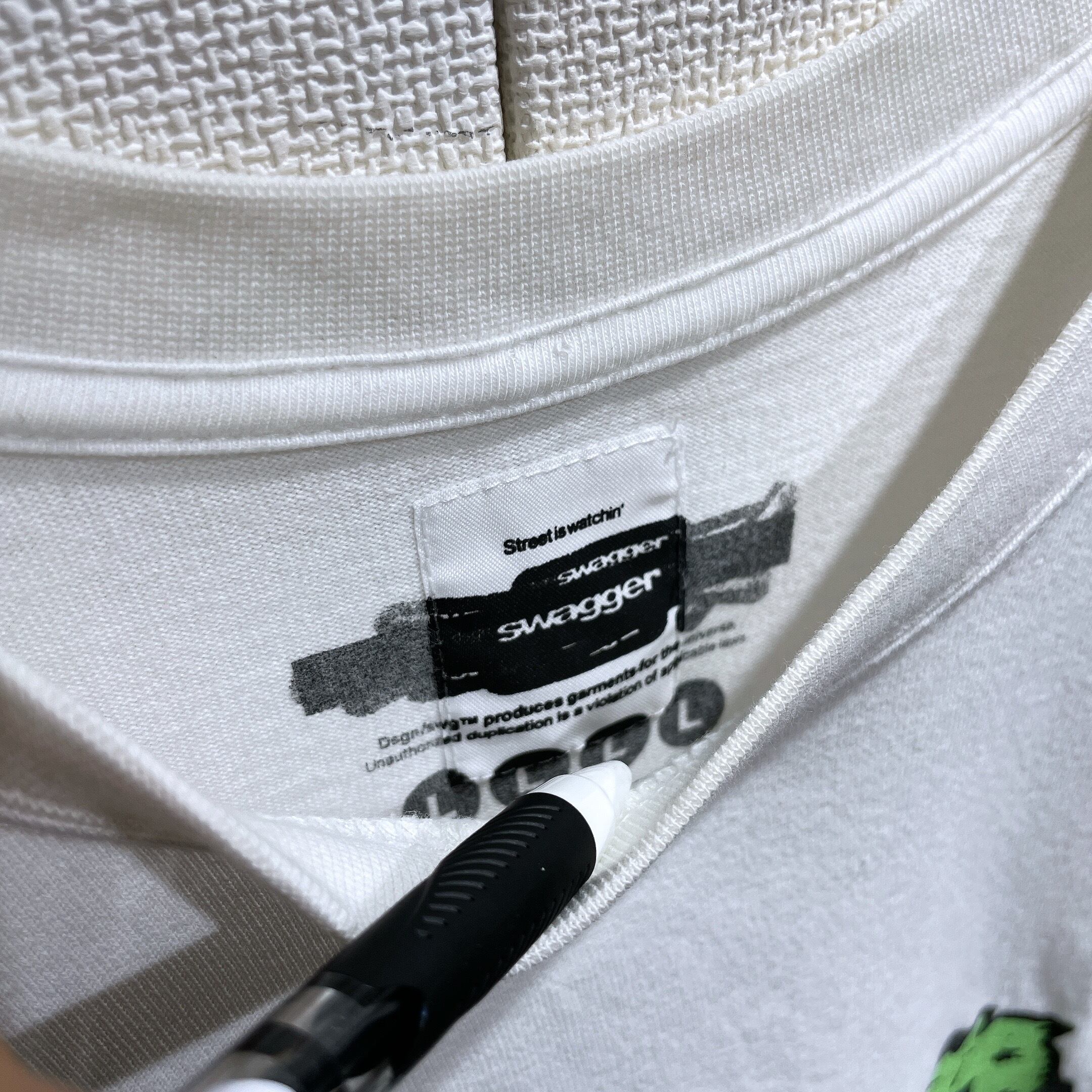 2000s ” Swagger ” ” skullgain ” printed White loose SS Tee