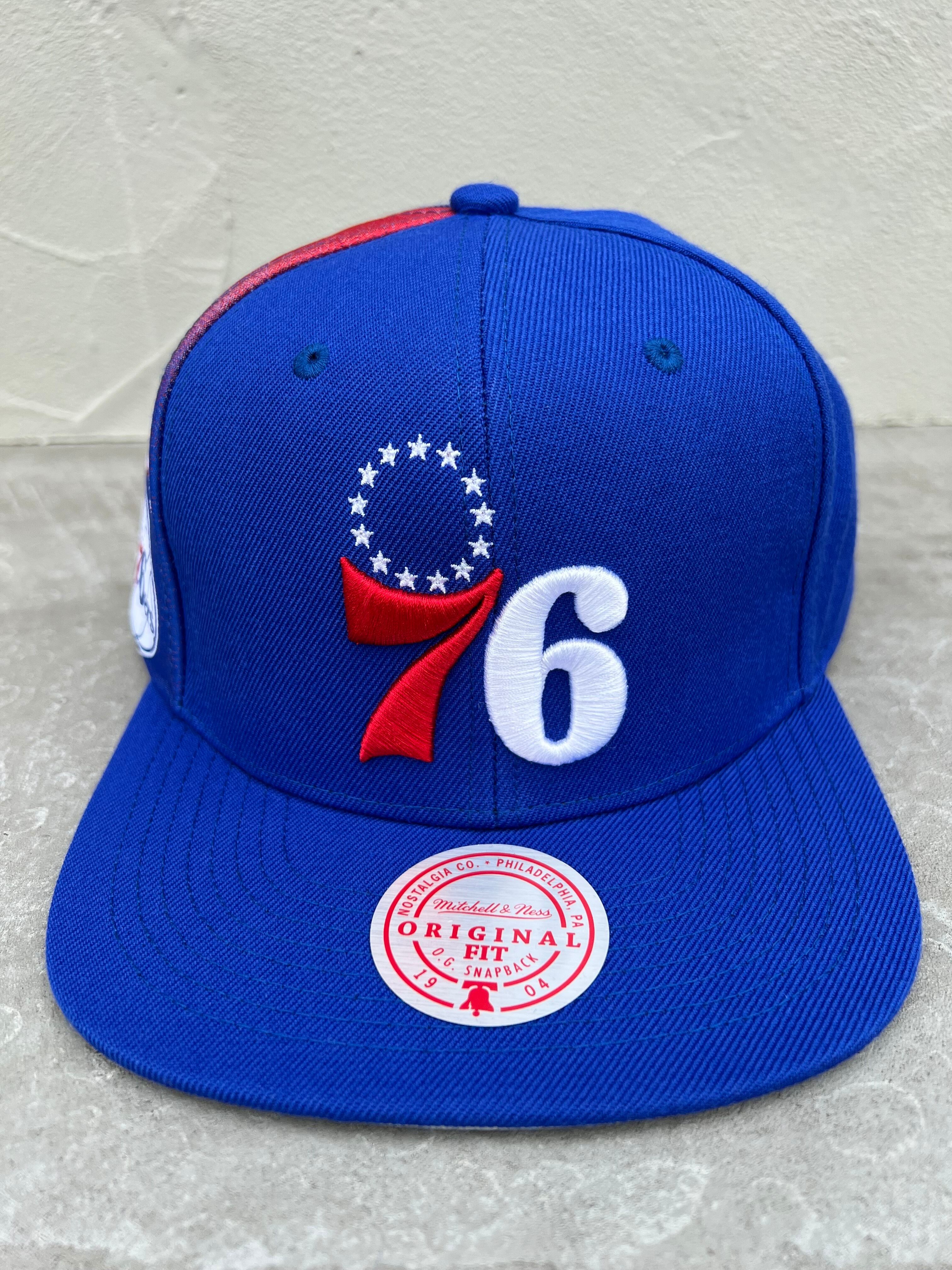 Mitchell & Ness Brooklyn 76ERS サイドLOGO CAP スナップバック 青x赤