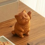 猫の置物　置物　玄関　小物　インテリア飾り　木製招き猫ねこ　可愛い　幸運　ギフト誕生日　プレゼント
