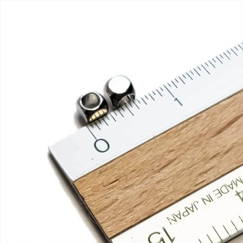 10個】 スペーサー キューブ 3mm ◇ シルバー メタリック 真鍮 ビーズ