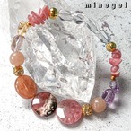 再販【受注制作】満月のようなインカローズ オレンジムーンストーン デザイン ブレスレット✨ ｜minegel-オーダーメイドできるおしゃれパワーストーンブレスレット