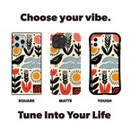 受注生産 iPhoneケース 太陽と花の民芸記号柄｜花モチーフ FMSY019C