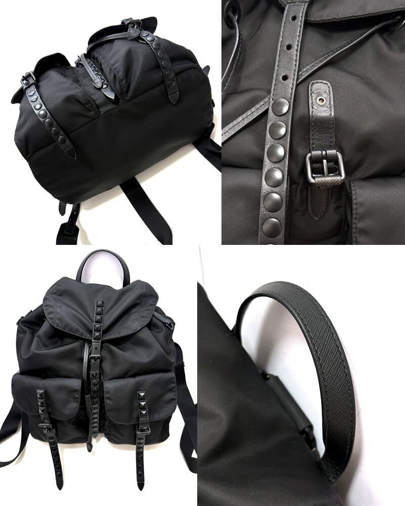 PRADA プラダ 1BZ811 ピラミッド スタッズ サフィアーノレザー バック