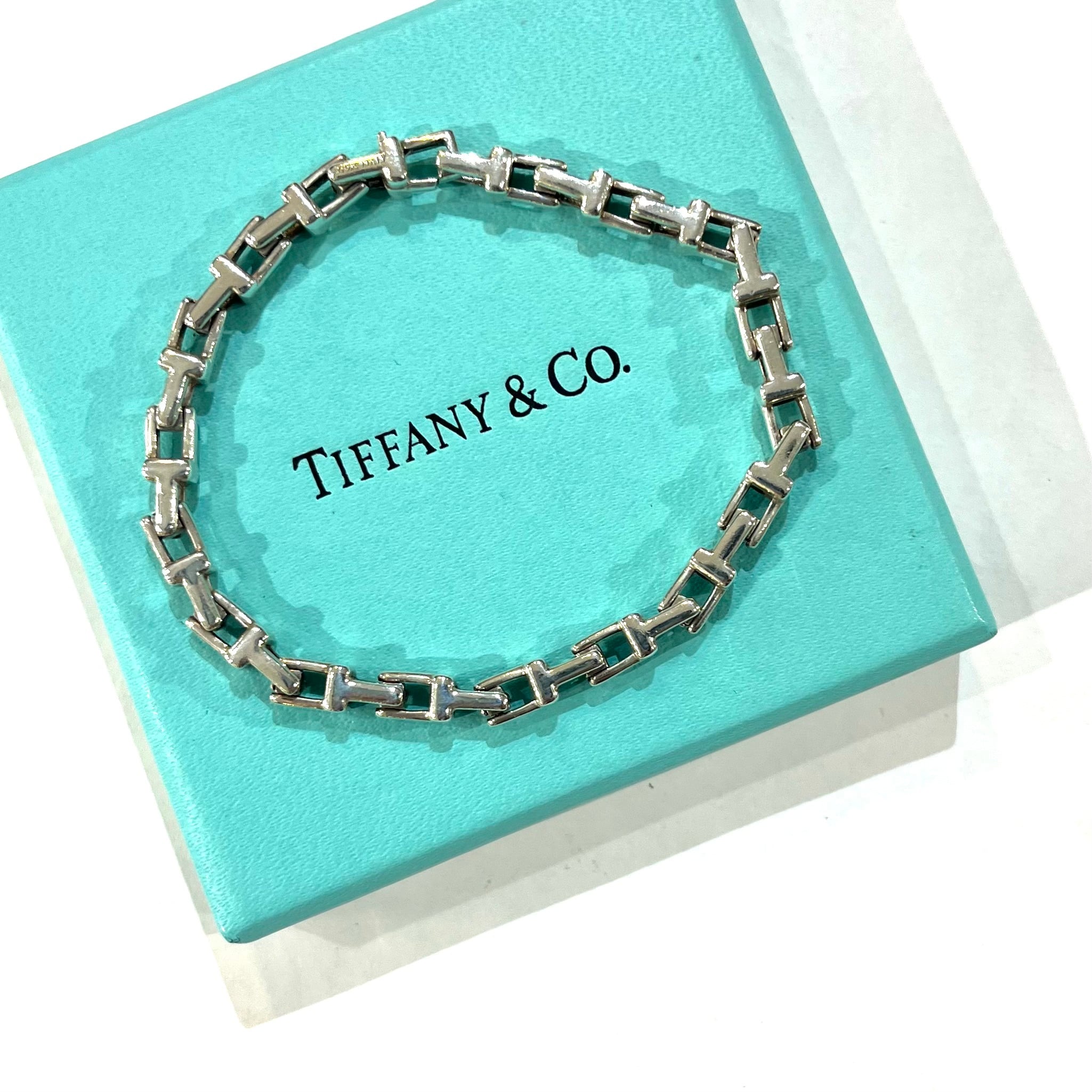 激レア【TIFFANY&CO. 】2318 Tモチーフ リンクシルバーブレスレット