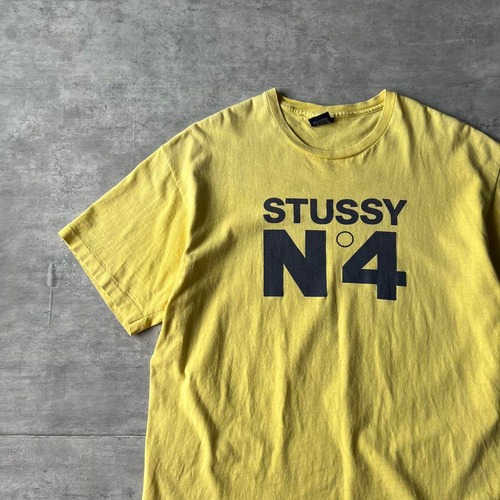 STUSSY / 90's usa製 N°4 print T-shirt size XL