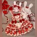甘ロリ♡全２カラー　うさ耳ブラウス＆いちごＪＳＫコンプリートセット　set56★