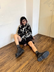 Typo pattern usefull knit/black