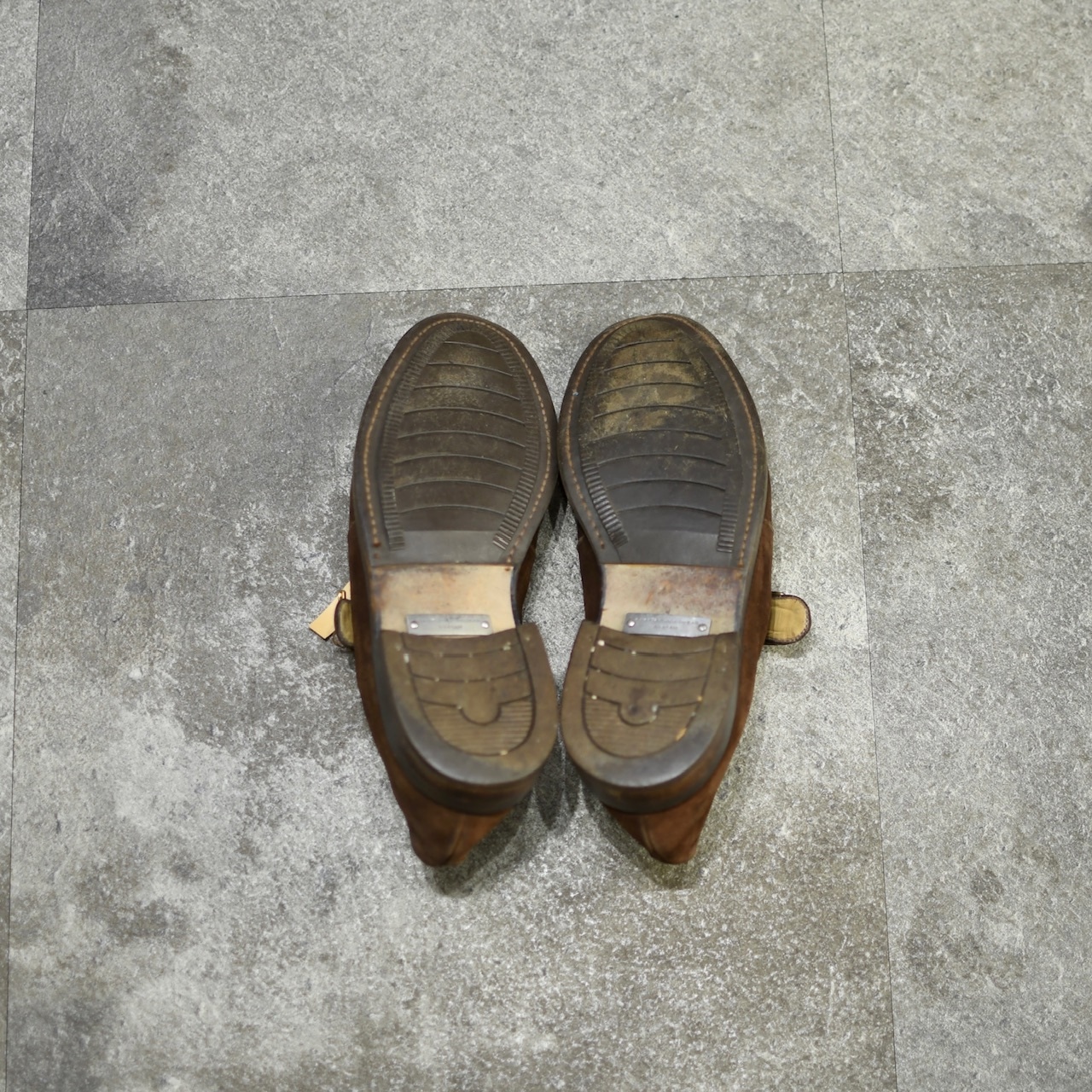 BALLY single monk strap brown suede shoes
