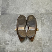 BALLY single monk strap brown suede shoes