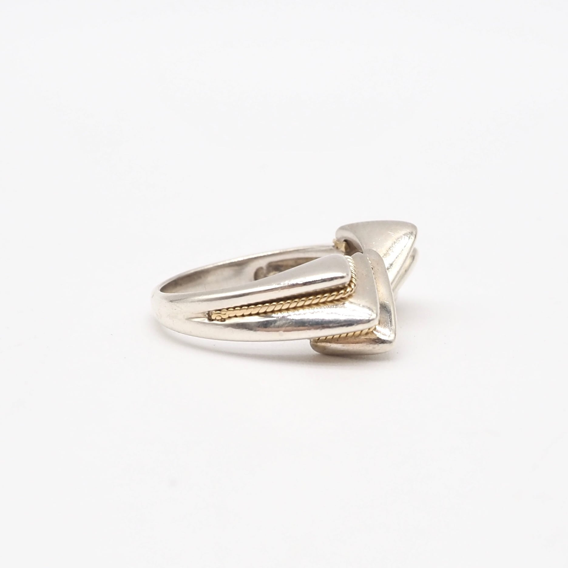 Tiffany&Co. 約11号 ツイスト リボン コンビ リング シルバー925 K18