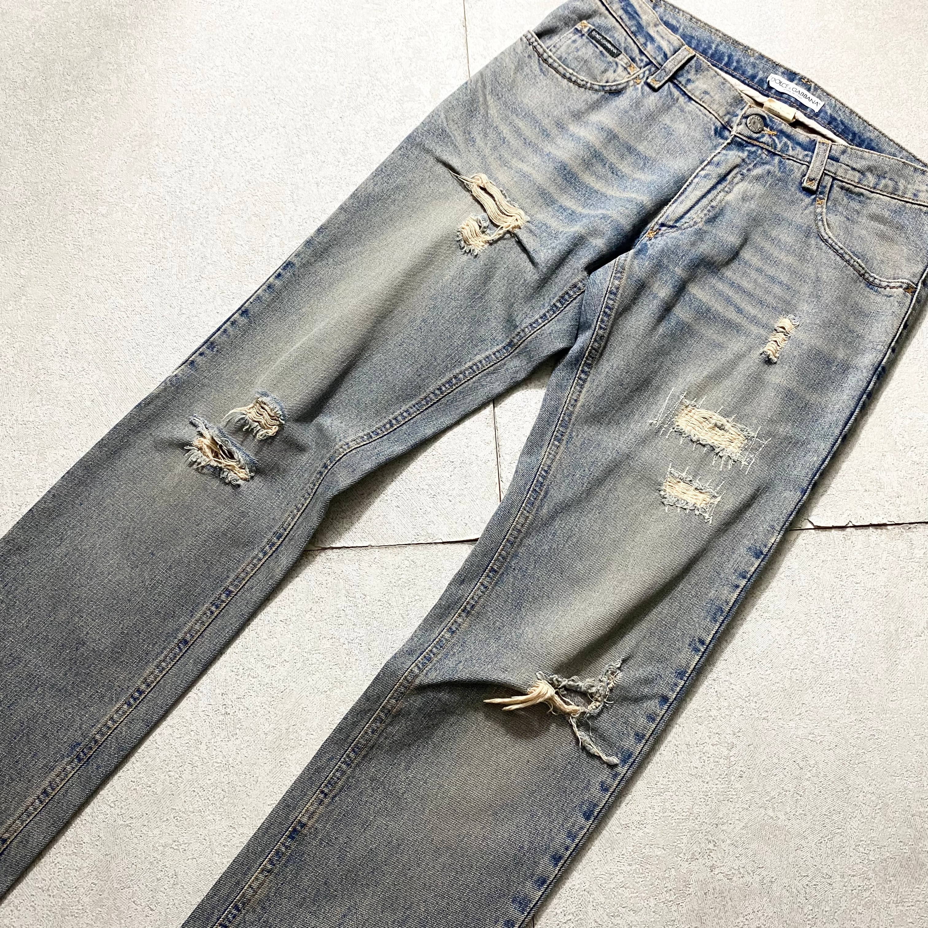 vintage DOLCE&GABBANA distressed denim pants | NOIR ONLINE