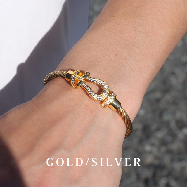 Iced Out Horseshoe Bangle MB5-15