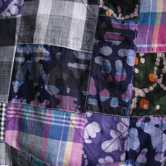 multi pattern real patch-work design loose jacket