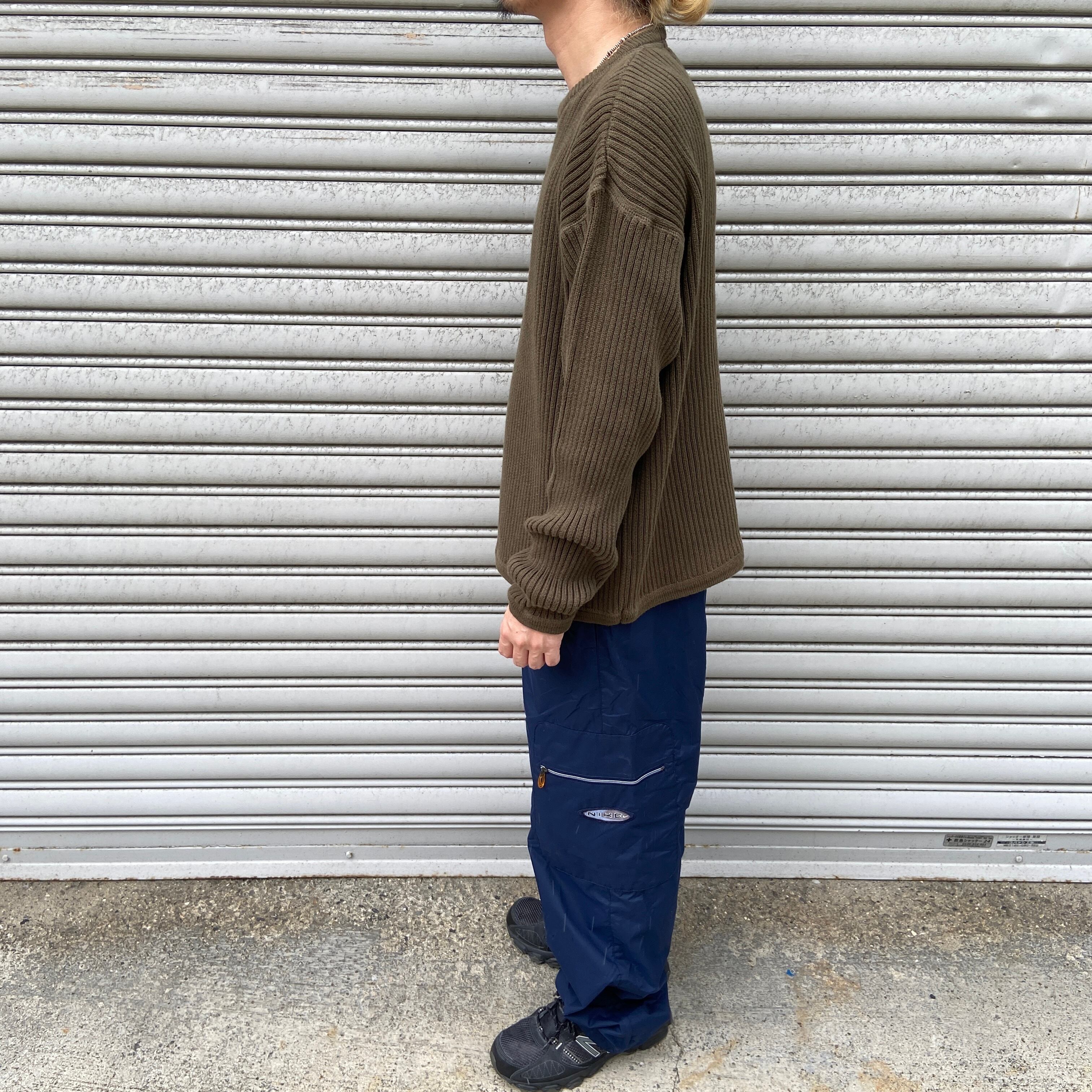 Eddie bauer タグ付き未使用 90s リブニットセーター L カーキ Eddie bauer タグ付き未使用 90s リブニットセーター L カーキ