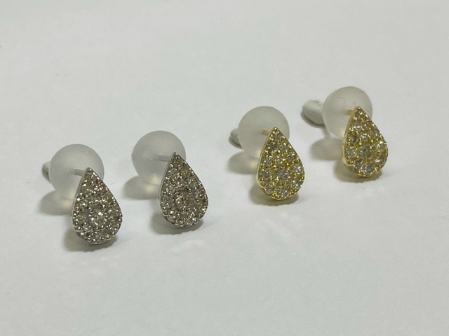 K18WG/YG 0.3ct ダイヤピアス
