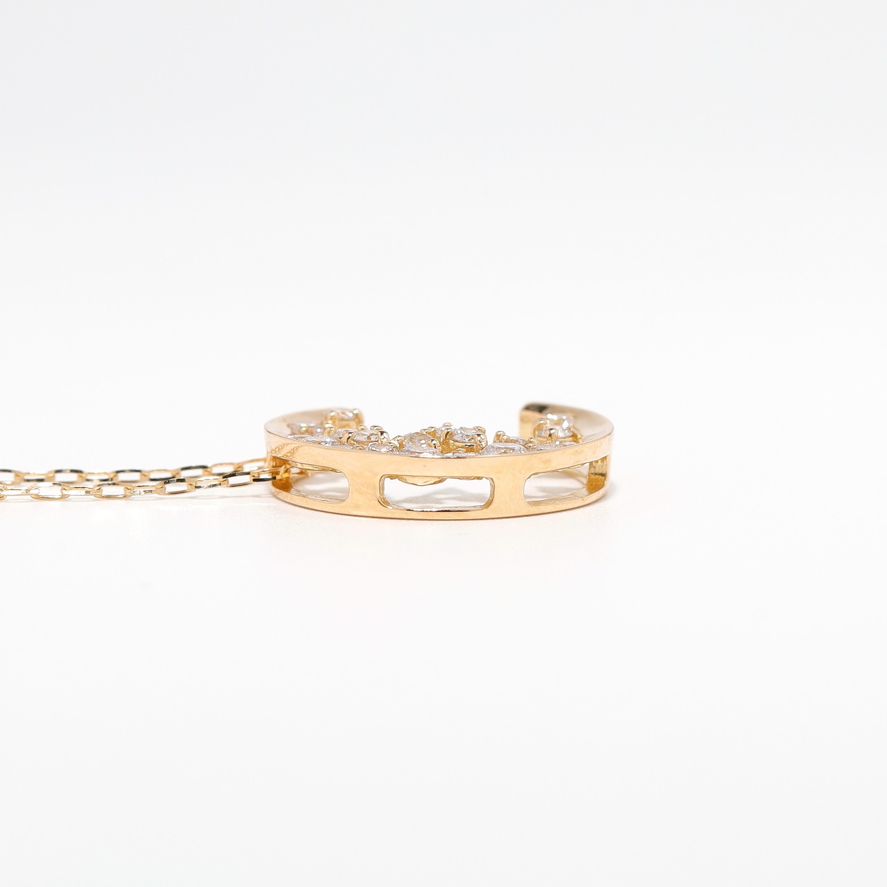 ムーンモチーフダイヤモンド ネックレス K18 H&C  / 0.350ct