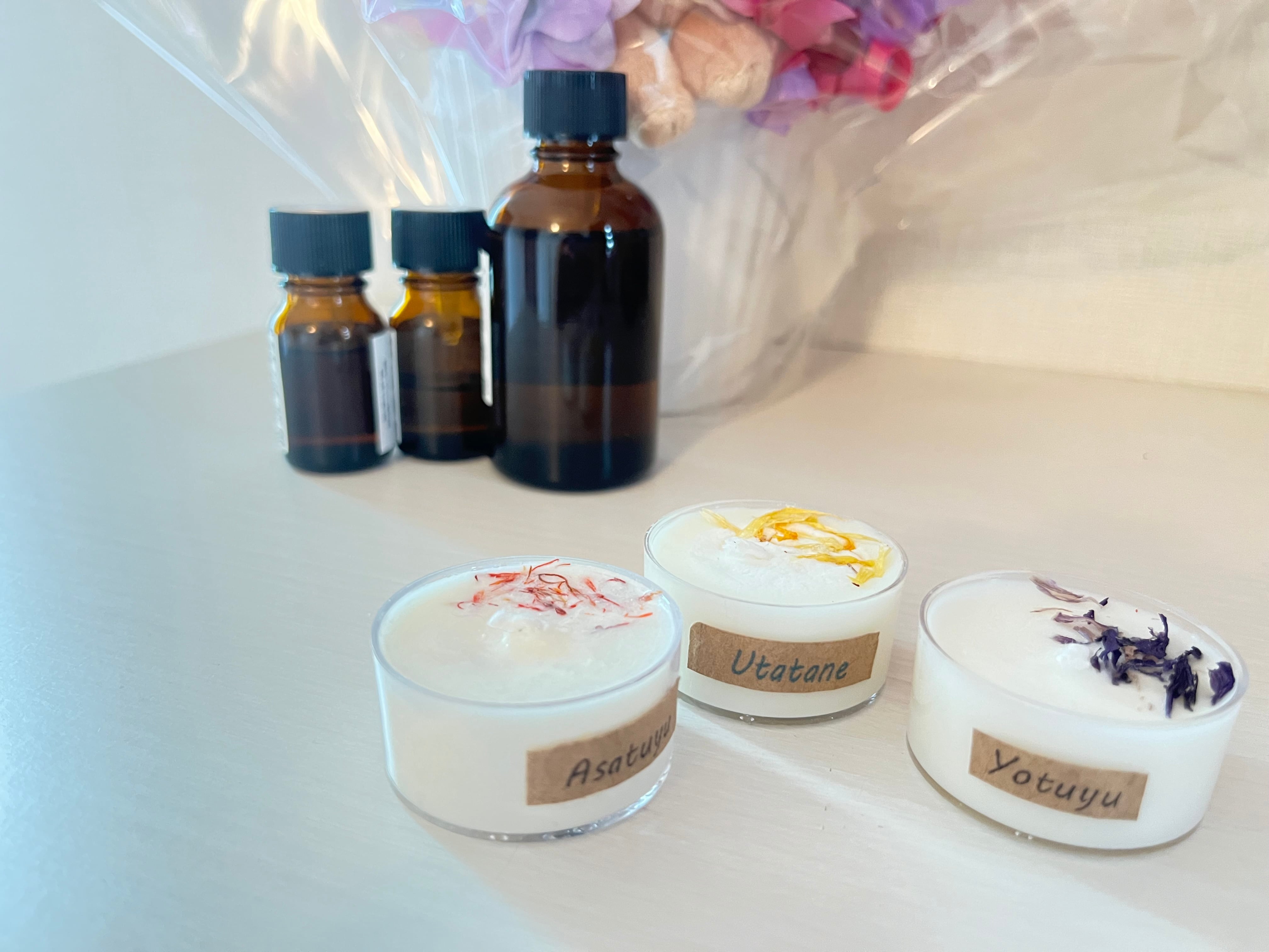 ハーブ・ティーライトキャンドル】100％植物由来(コットン芯)アロマ