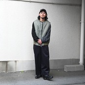 ダファーカットオフベスト、クオン新作コーディネート