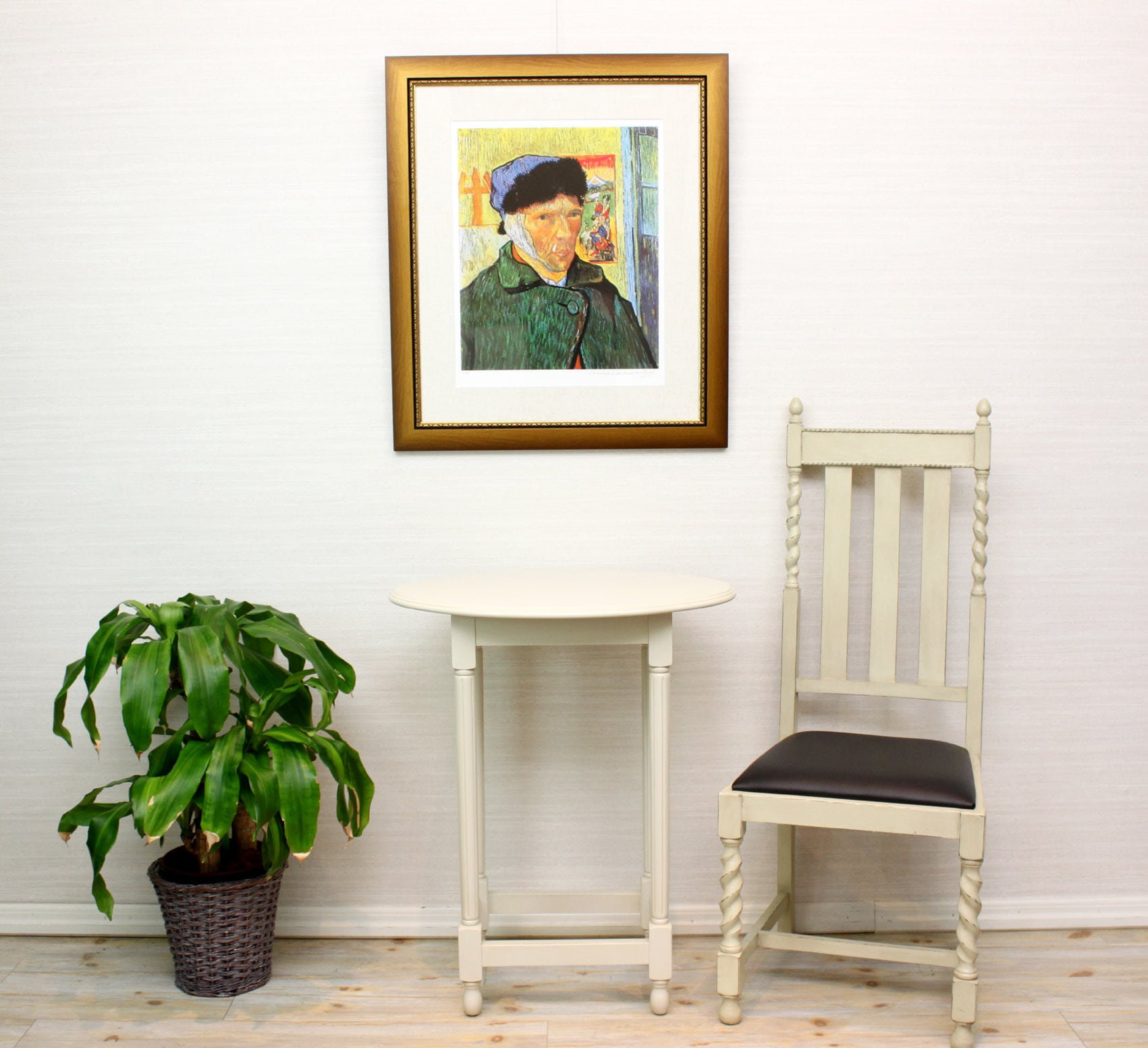 ゴッホ 絵画「包帯をした自画像」額縁4色選択可能 作品証明書 展示用フック 限定エディション付複製画 ジークレ