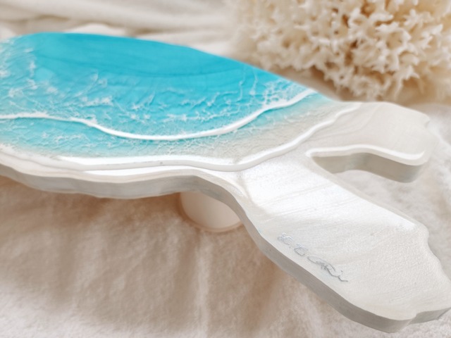 131.オーシャンレジンアート ホヌ型パネル小