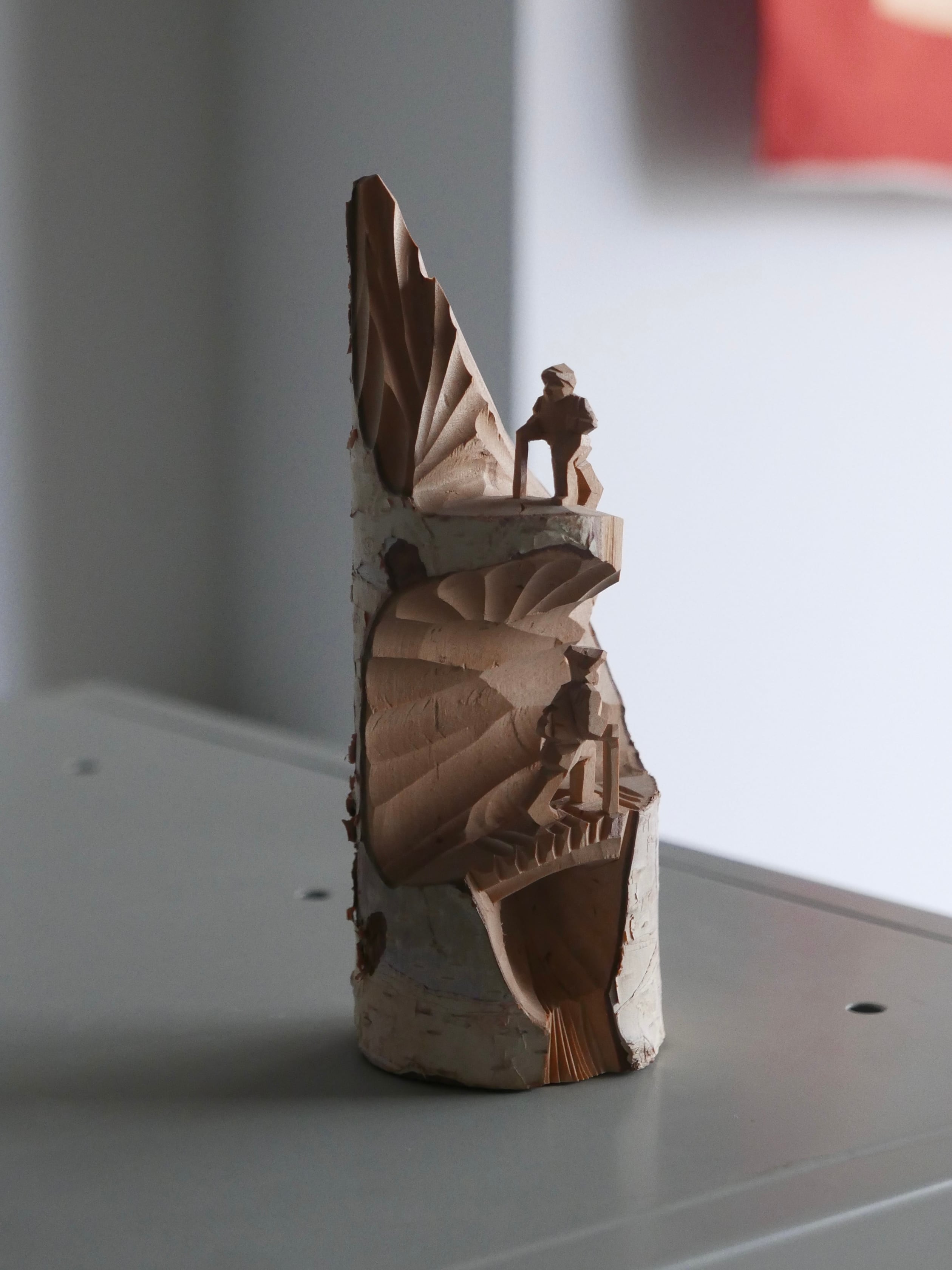 old japan 白樺の登山人形 " natural , double " large 上高地