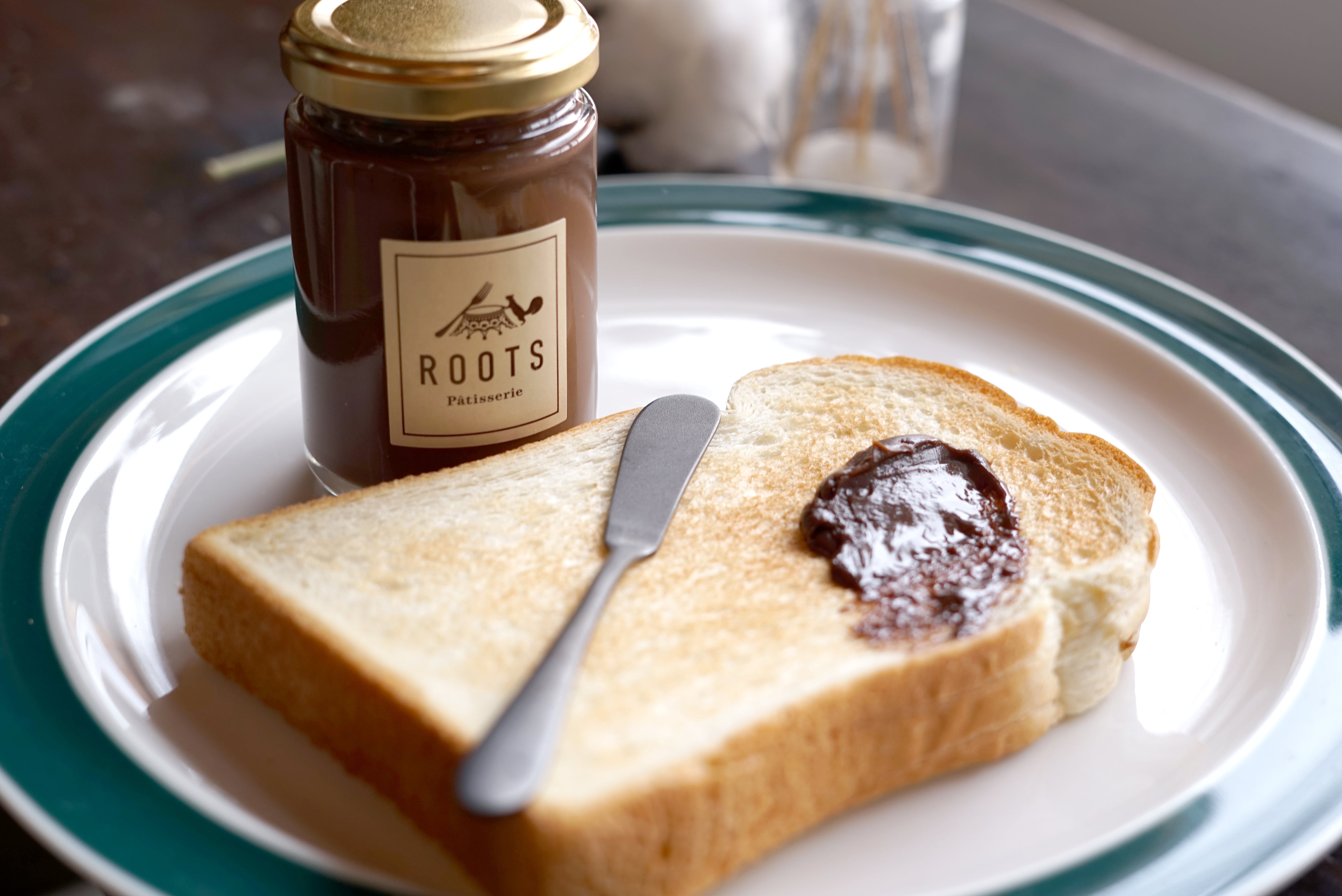 <限定15セット>96【KURO】バターナイフ(ざらざら)×pâtisserie ROOTSチョコジャム