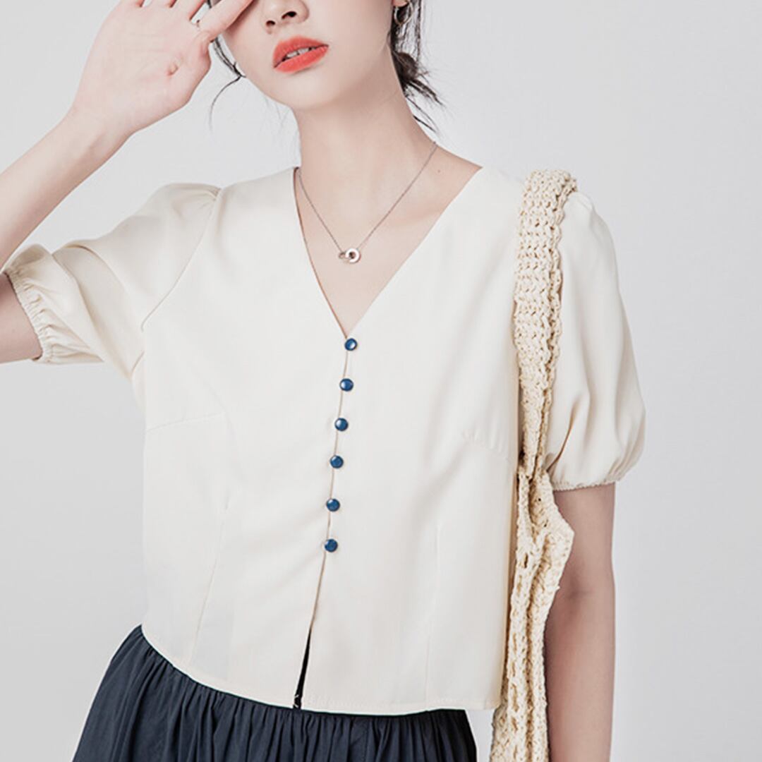 フレンチパフスリーブブラウス K0246