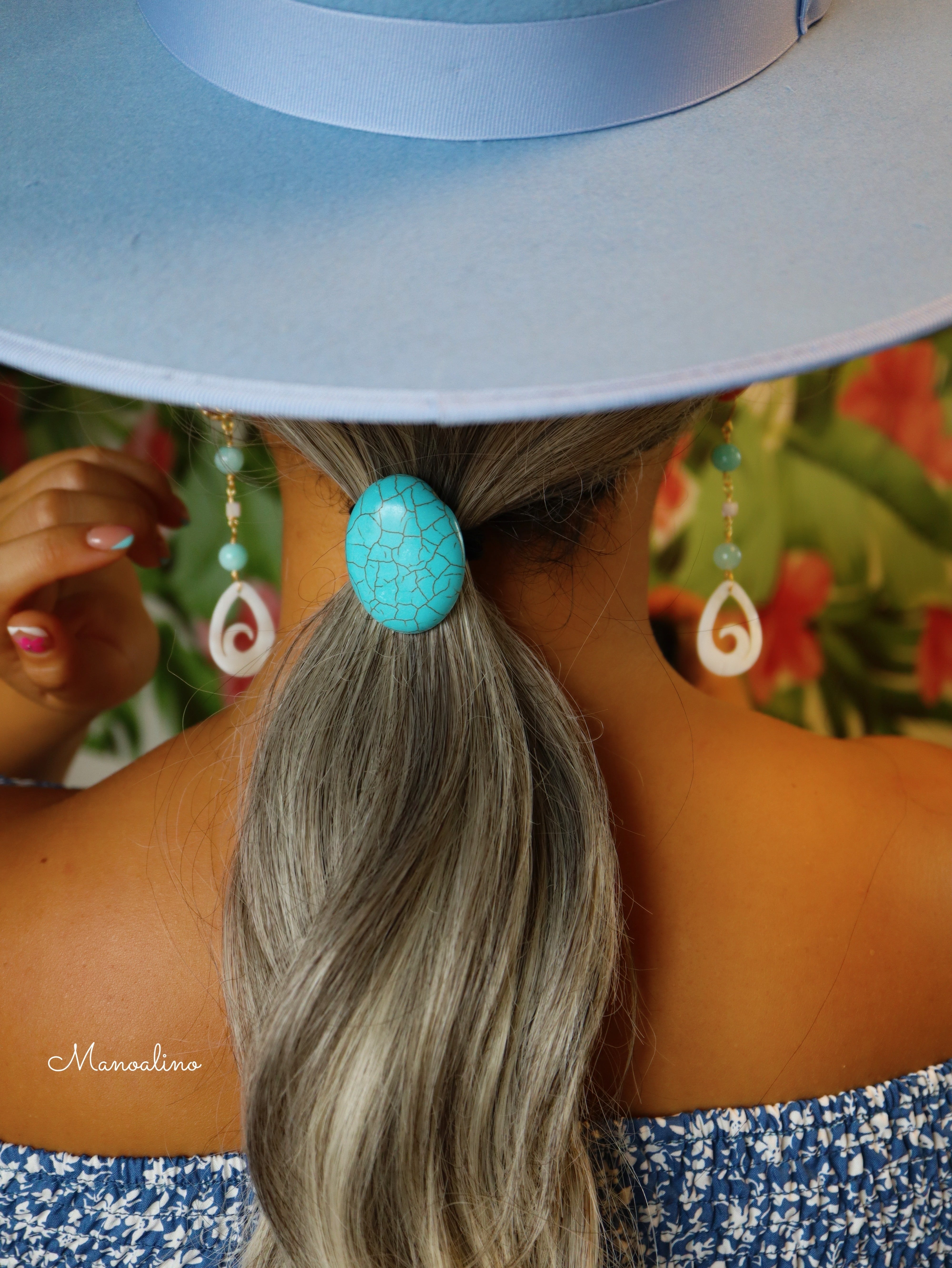 Turquoise hair accessory(パイナップル×ターコイズヘアゴム