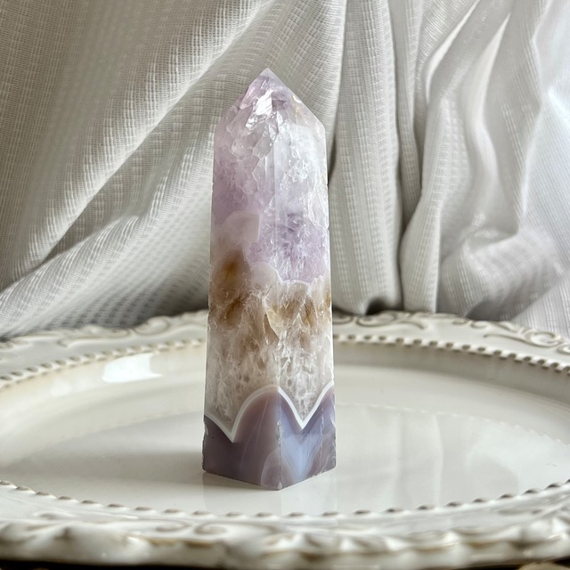 シトリン＊アメシスト＊＊アゲート共生タワー0602＊天然石ポイント＊天然石インテリア＊置き物