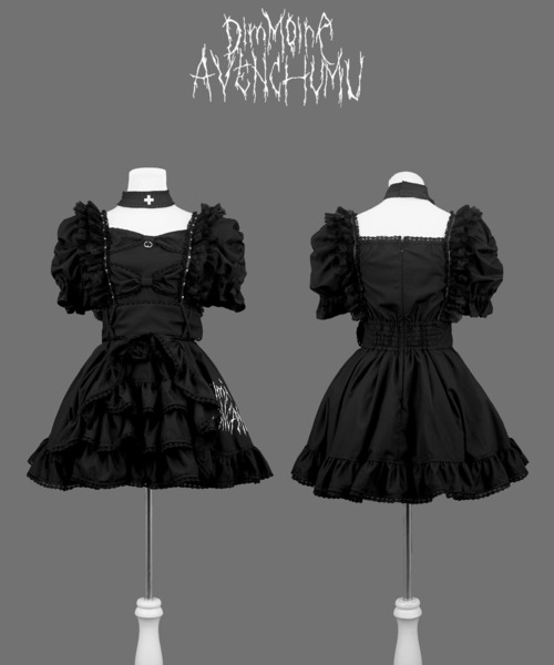【AVENCHUMU×DimMoire】like a nurse puff doll dress【Black】
