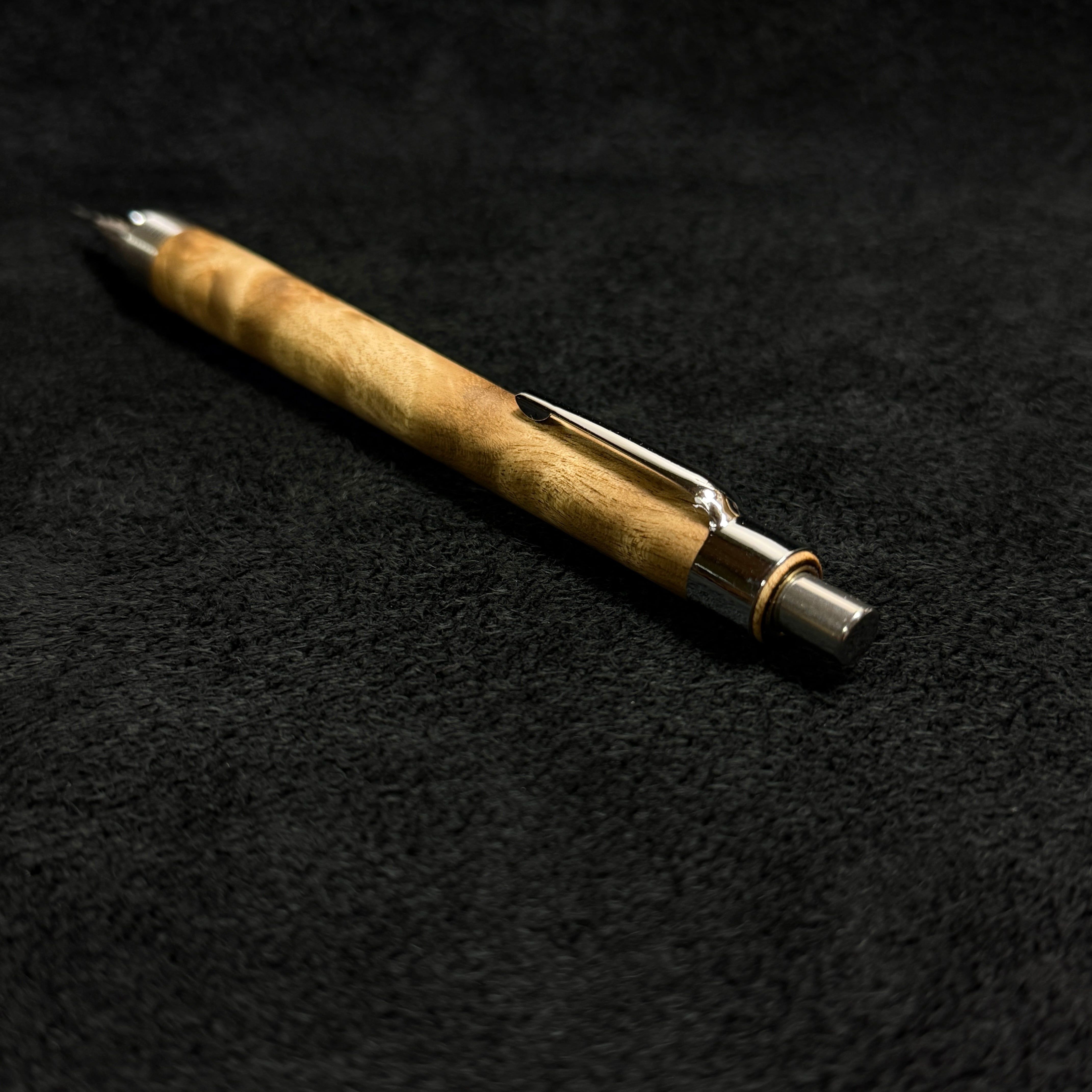 259マーブルウッド木製シャーペン 超低重心溝付き ステンレス | handwood