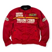 YELLOW CORN イエローコーン メッシュ ライディングジャケット LL /レッド系 HIGHWAY MAGICIAN バイク ウェア プロテクター入り