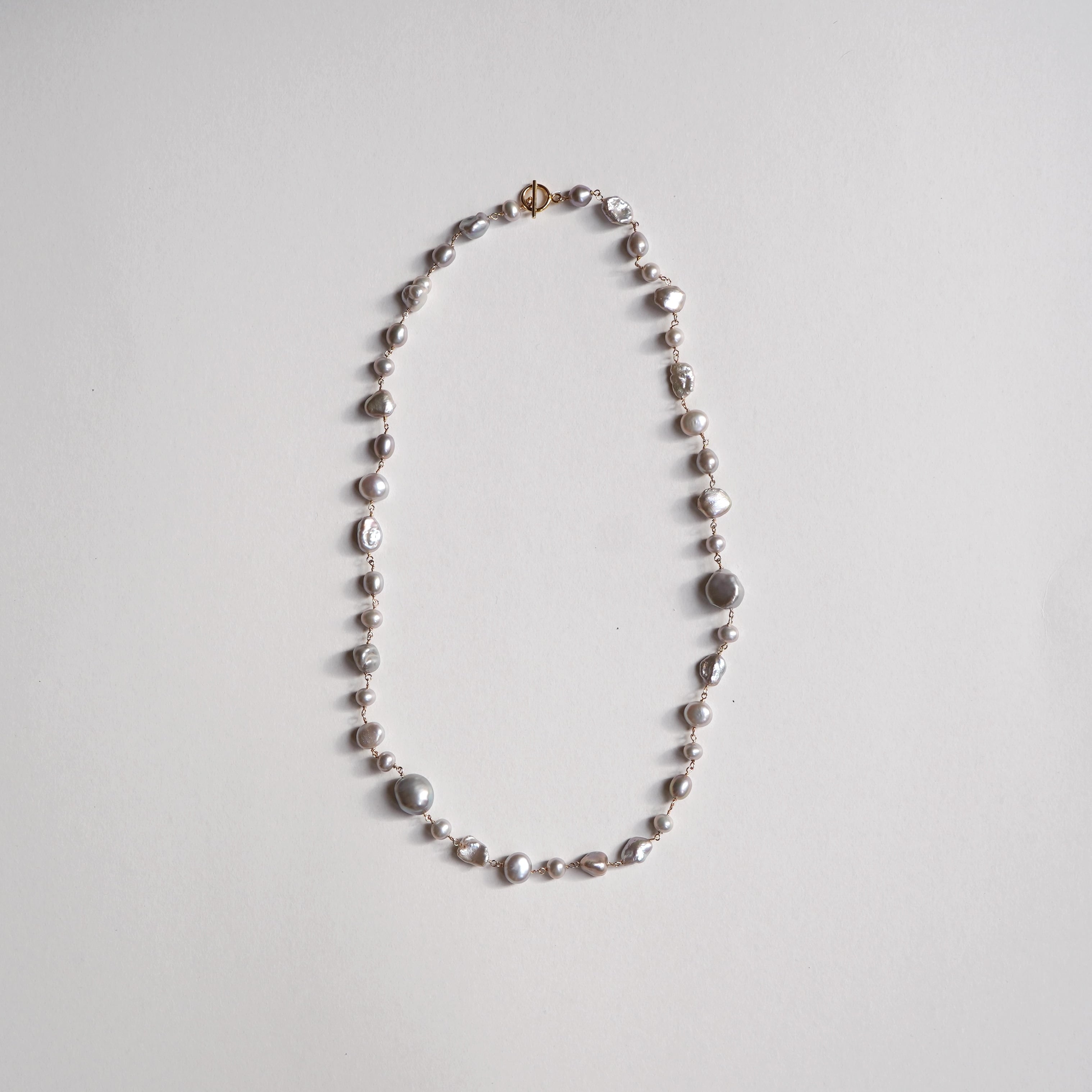 14KGF MIXパールマンテルネックレス50GY