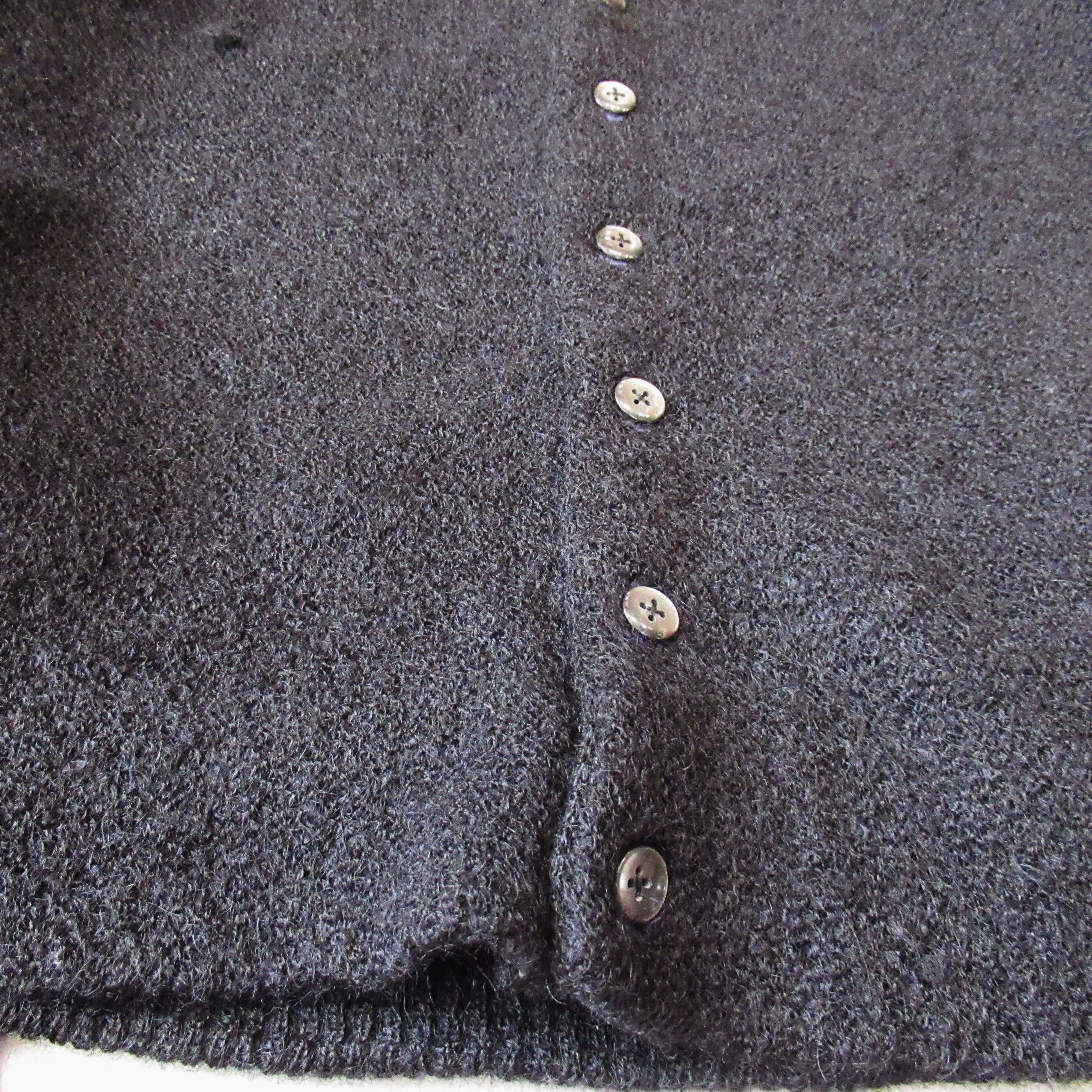 60S NATIONAL Black Mohair Cardigan【L】 | drop by