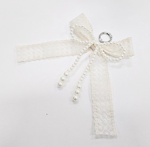 予約【ritogato】Keyring Layered (White Perl ribbon)