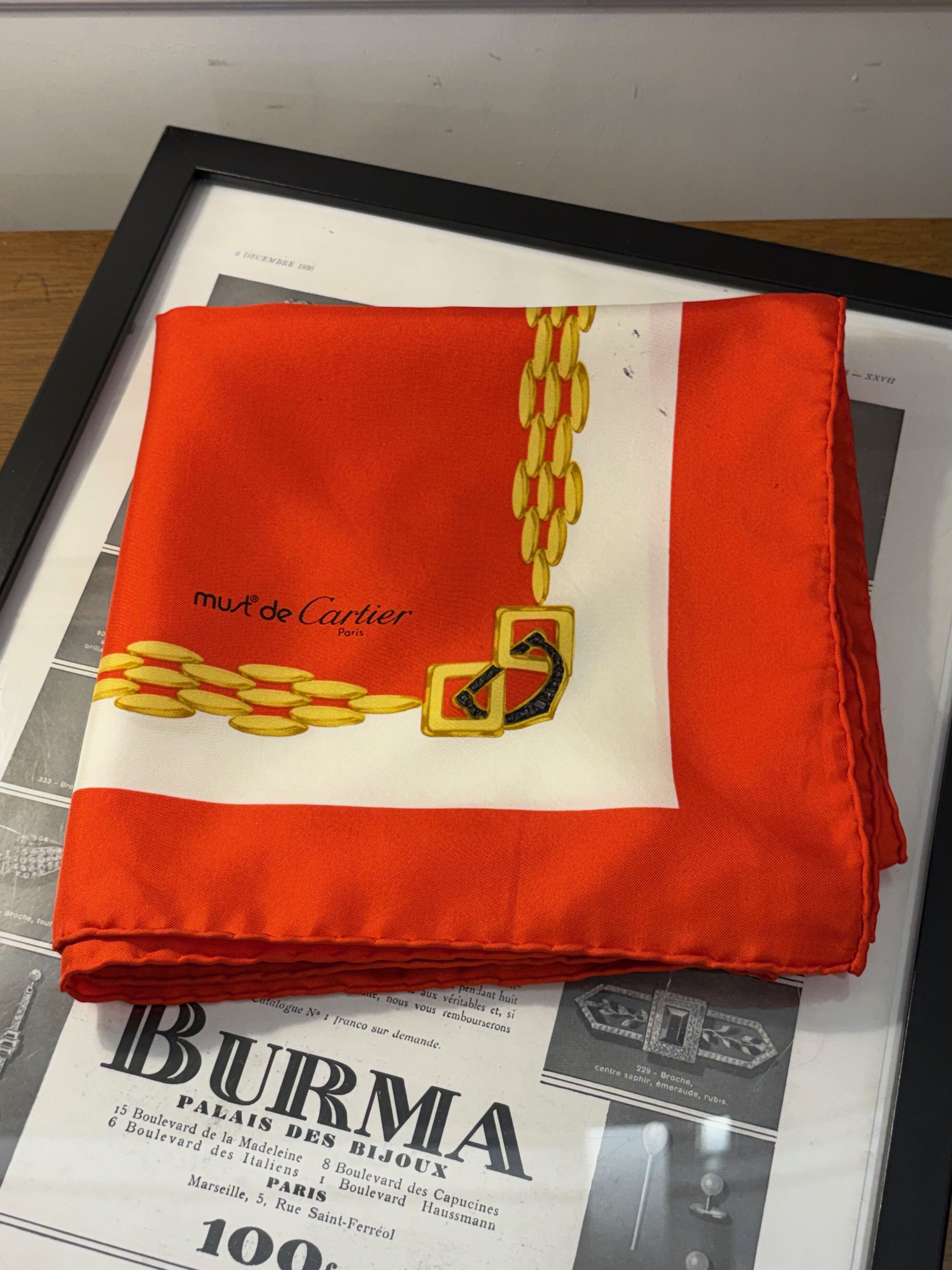 Cartier / vintage double C motif scarf. | AURA JAPON