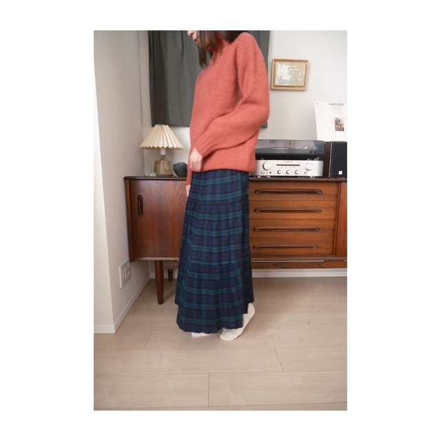 【別注】 Harley of Scotland 6プライ ローゲージ タートルネックニット（Red）