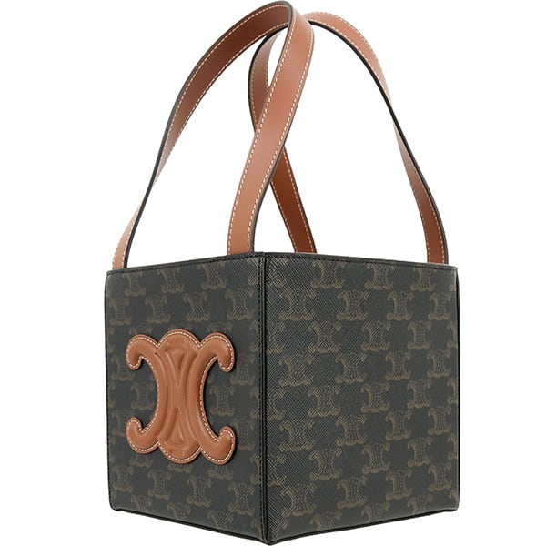 Used CELINE セリーヌ ハンドバッグ キューブバッグ キュイル