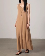 U-neck sleeveless maxi Dress L0070
