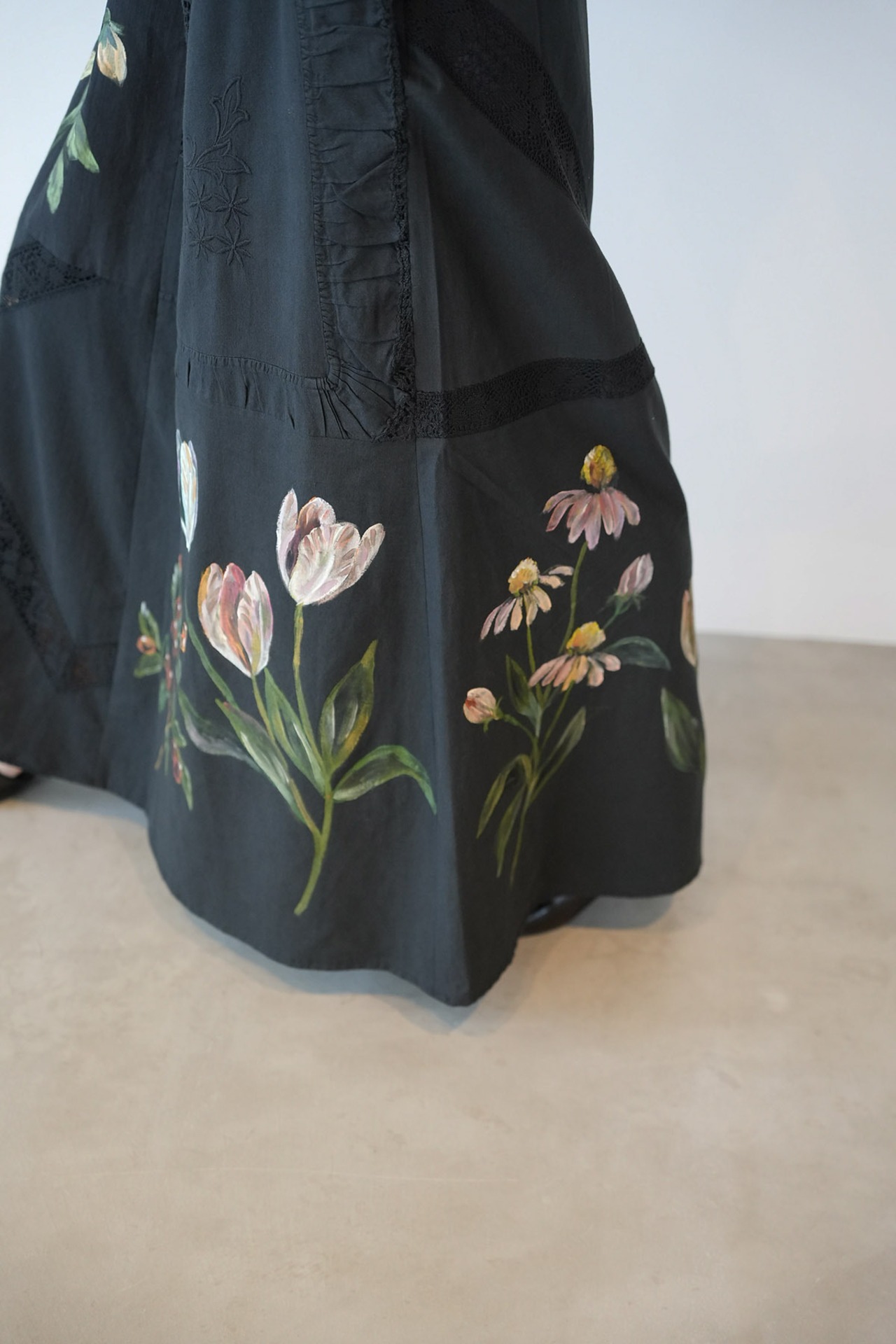 vintage lace skirt purple pansy